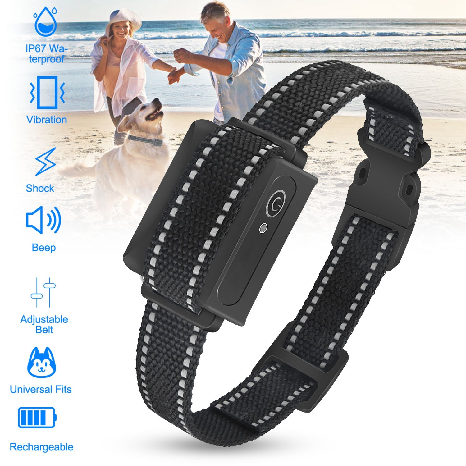 Train Collar OR Receiver Only Options - 3280FT Dog Training Collar IP67 Waterproof Pet Beep Vibration Electric Shock Collar 3 Channels Rechargeable Transmitter Receiver Trainer With Flashlight