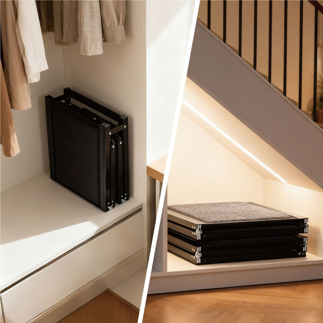 Dog Ramp For Car 65x17 Large Folding Pet Stair Ramps For Truck, SUV, With Non-Slip Surface, Up To 250LBS, Outdoor Dog Car Ramp For Medium Large Dogs, Portable Pet Steps