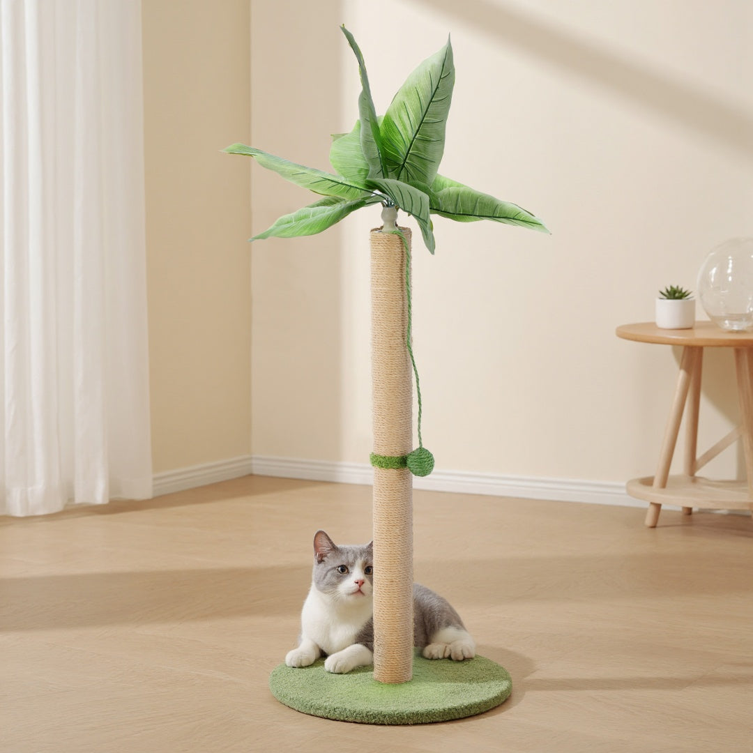 Cat Scratching Post, 33 Cat Scratcher Tall Scratching Posts With Dangling Ball For Indoor Cats