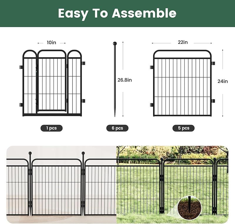 Gardner Pet Dog Fence Indoor And Outdoor Small And Medium Dog Foldable With Gravity Automatic Lock Pet Activity Fence