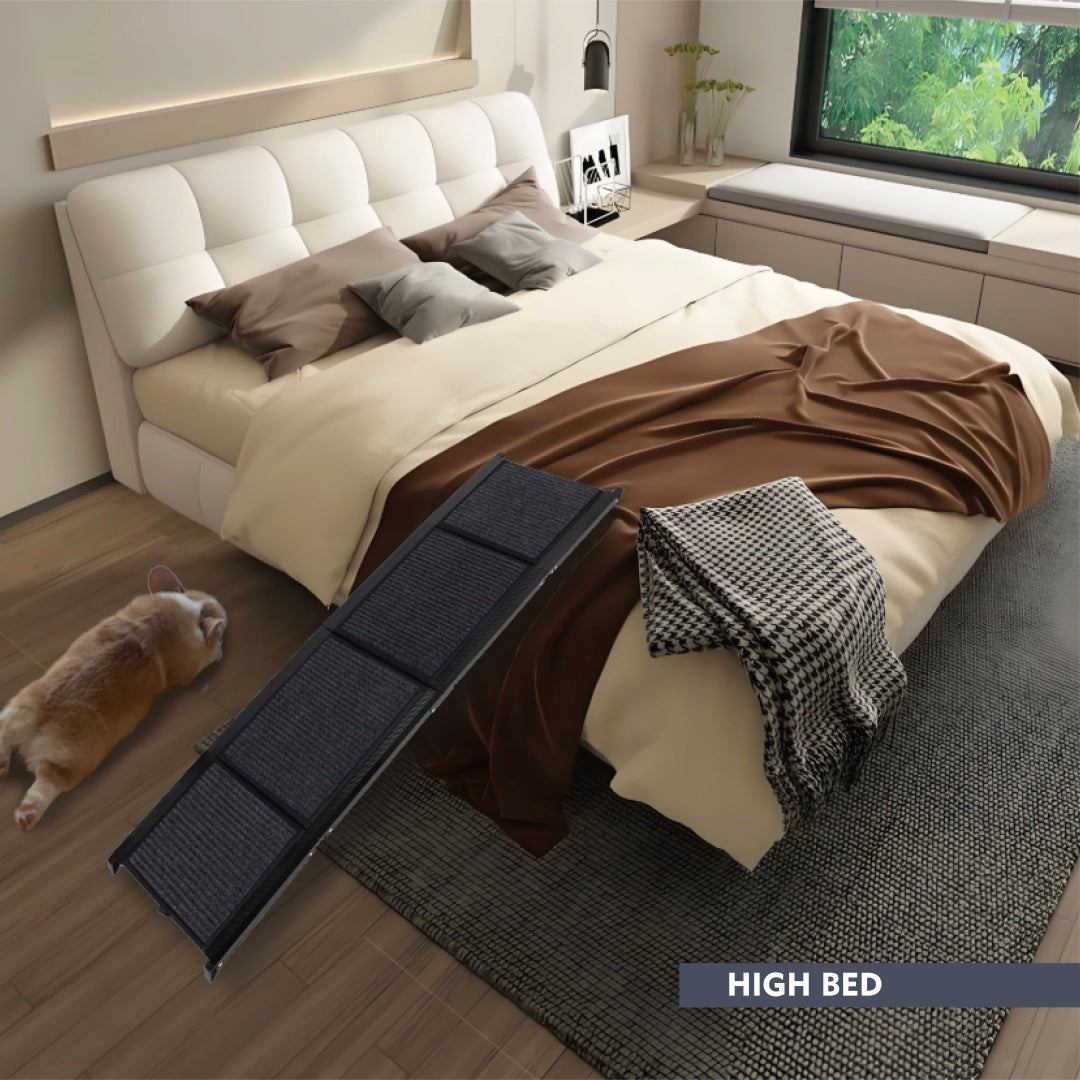 Dog Ramp For Car 65x17 Large Folding Pet Stair Ramps For Truck, SUV, With Non-Slip Surface, Up To 250LBS, Outdoor Dog Car Ramp For Medium Large Dogs, Portable Pet Steps