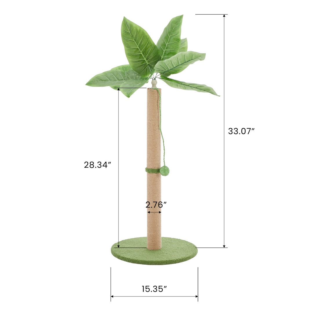 Cat Scratching Post, 33 Cat Scratcher Tall Scratching Posts With Dangling Ball For Indoor Cats