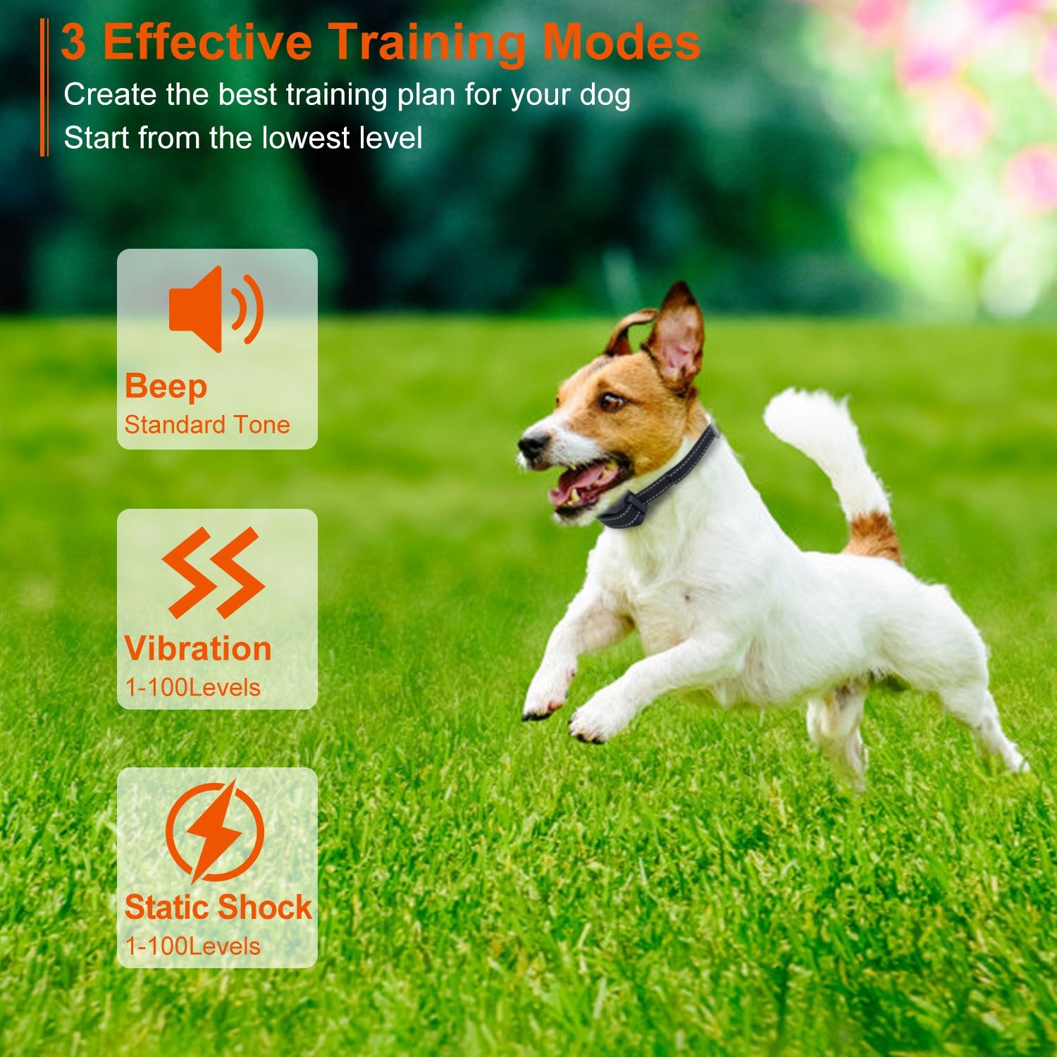 Train Collar OR Receiver Only Options - 3280FT Dog Training Collar IP67 Waterproof Pet Beep Vibration Electric Shock Collar 3 Channels Rechargeable Transmitter Receiver Trainer With Flashlight