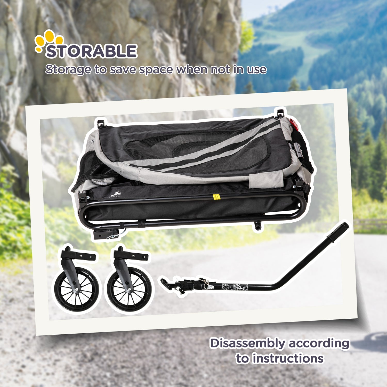 2-in-1 Pet Bike Trailer for Small Dogs